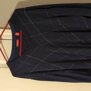 Izod dark blue argyle-style sweater, V-neck XXL